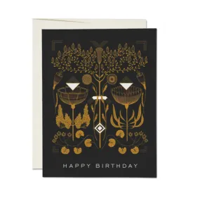 Amber Gold Birthday Notecard