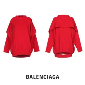 BALENCIAGA  |Casual Style Wool Street Style Long Sleeves Plain