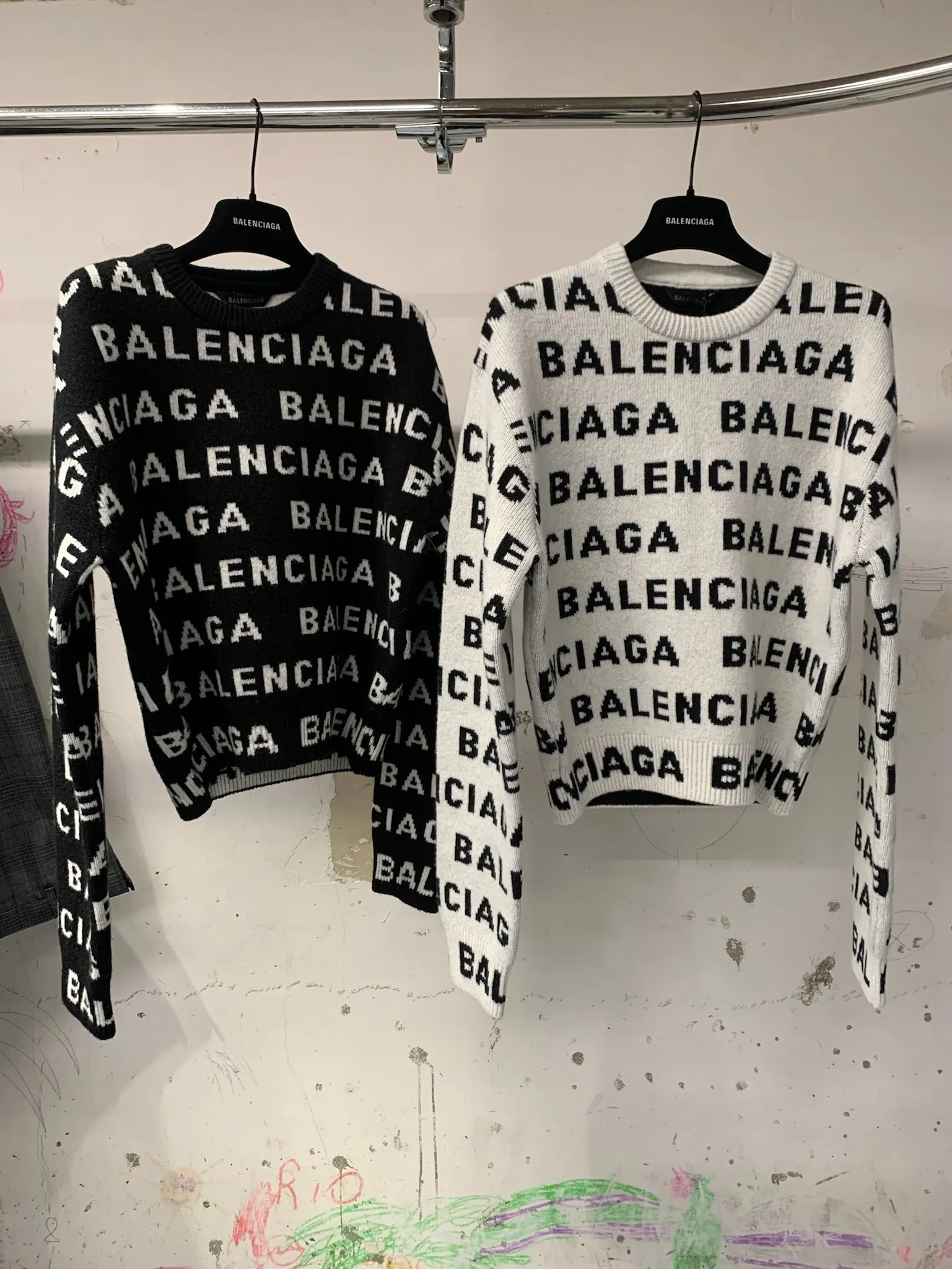 BALENCIAGA  |Crew Neck Casual Style Unisex Wool Street Style U-Neck