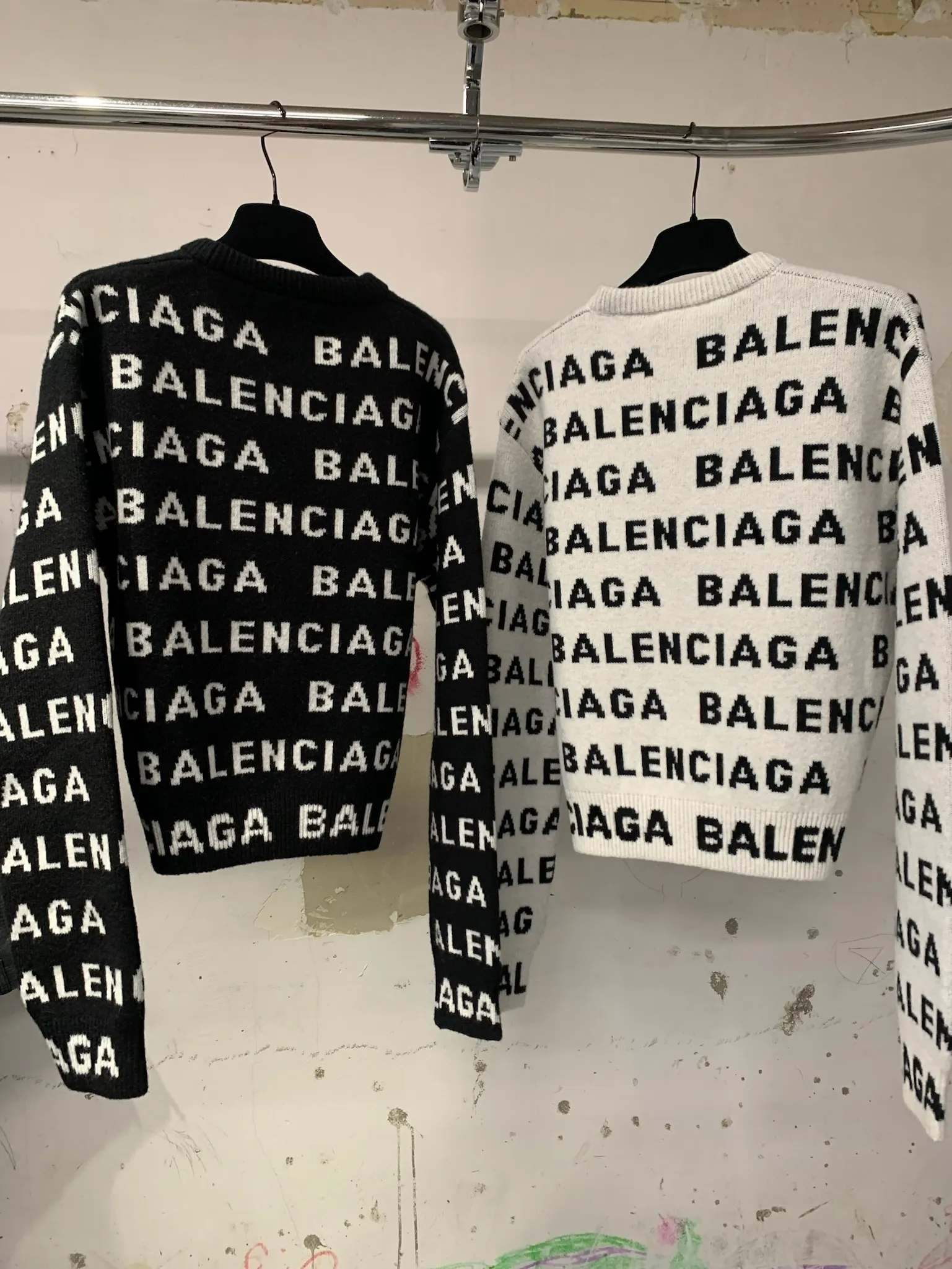 BALENCIAGA  |Crew Neck Casual Style Unisex Wool Street Style U-Neck