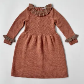 Caramel Apricot Cashmere Mix Knitted Dress: 4 Years