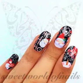 Christmas Nail Art Santa Ho Ho Ho Full Nail Wraps