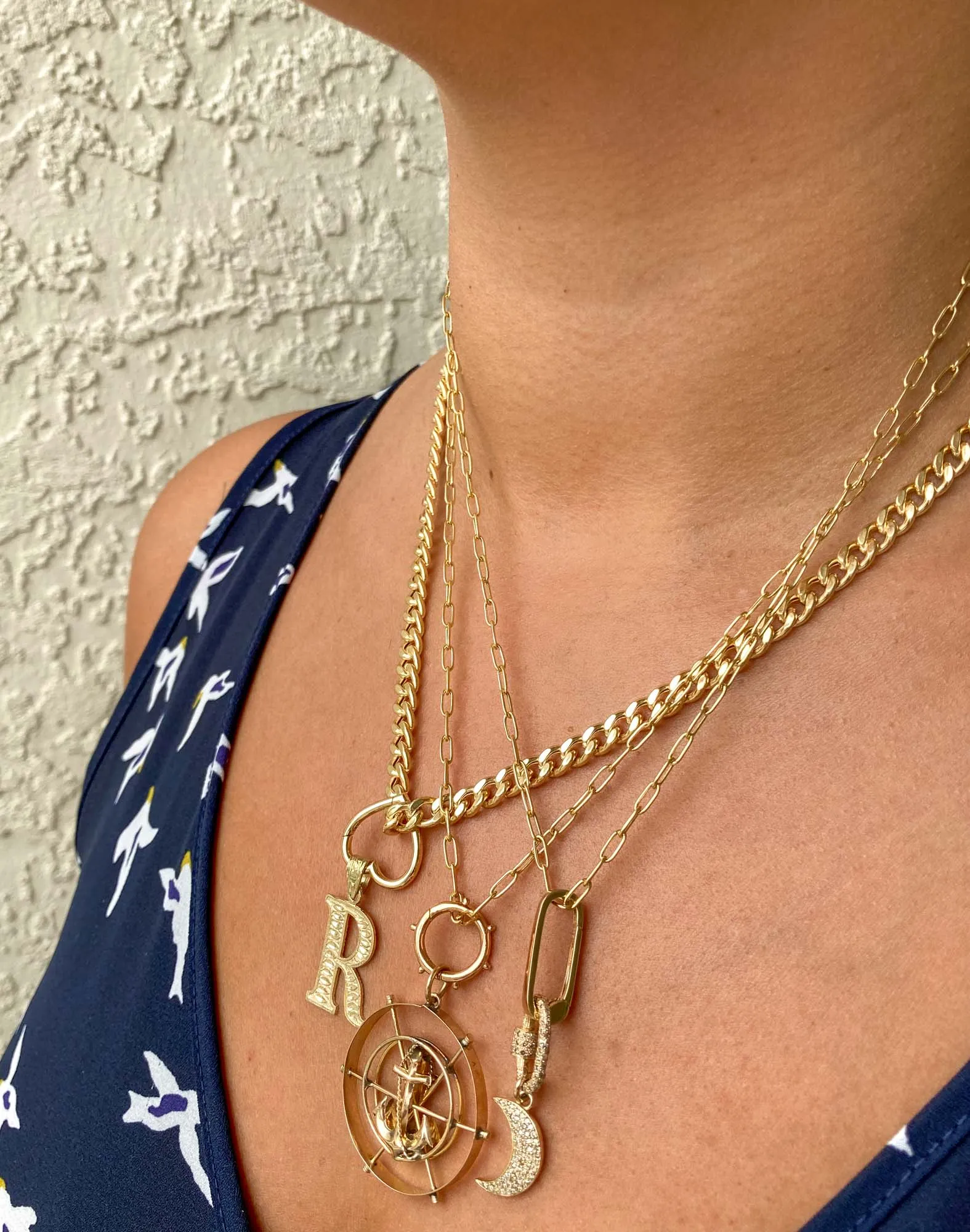 Clicker Pendant Enhancer Charm Holder Solid 14K Gold AD2342