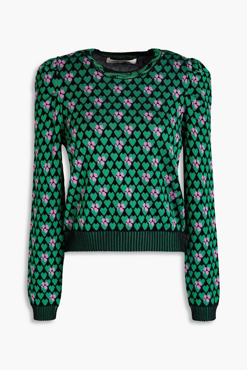 DIANE von FURSTENBERG  |Crew Neck Heart Casual Style Wool Rib Street Style