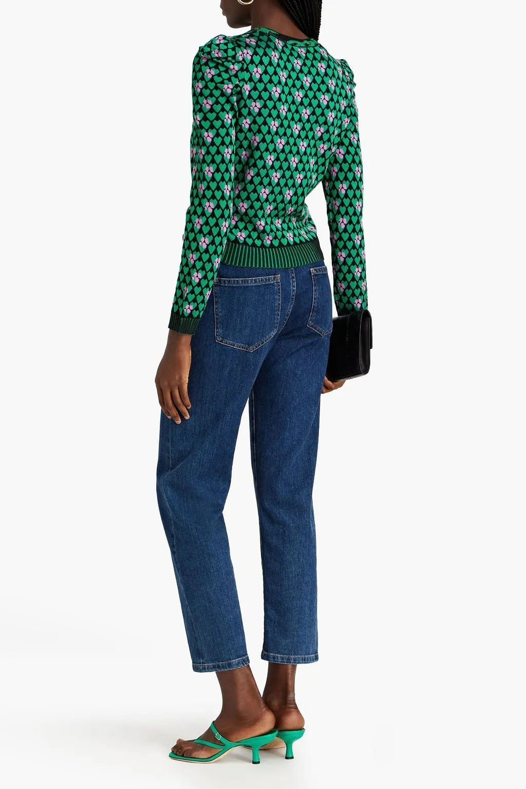 DIANE von FURSTENBERG  |Crew Neck Heart Casual Style Wool Rib Street Style