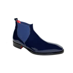 Emilio Franco Leonardo Men's Shoes Navy Patent Leather Boots (EF1068)