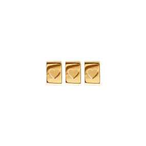 Gold Plated 3 Heart Bricks