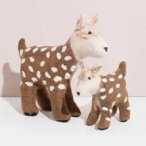 Hand Felted Deer Duo