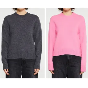 Jil Sander  |Crew Neck Wool Long Sleeves Plain V-neck & Crew neck