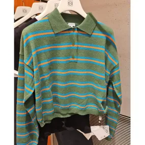 LOEWE  |Stripes Casual Style Wool Street Style Long Sleeves