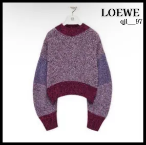 LOEWE  |Unisex Wool Street Style Plain Logo V-neck & Crew neck