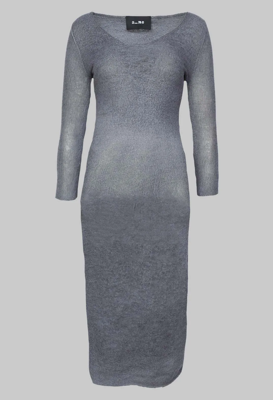 Long Jersey Fitted Dress in Grey