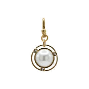 Major Color Circular Faux Pearl Crystal Dome Charm