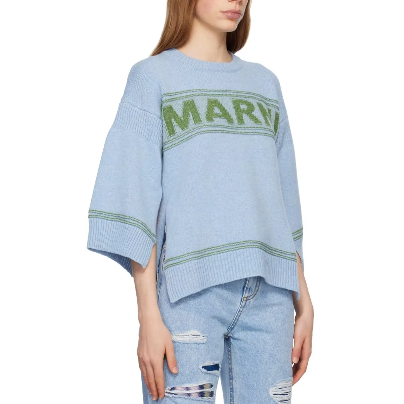 MARNI  |Crew Neck Casual Style Wool Plain Short Sleeves Office Style