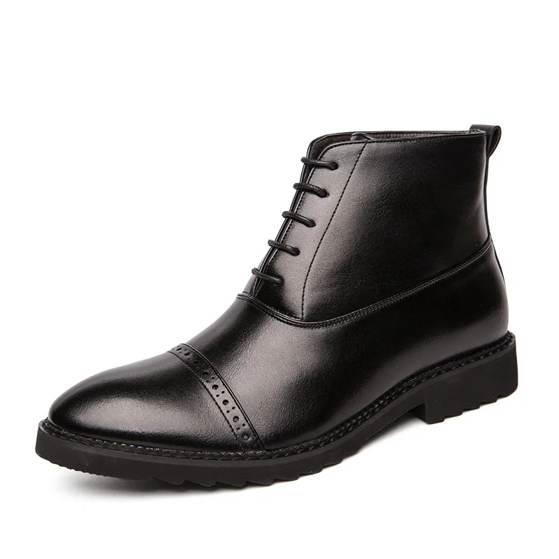 MBluxy Men's Genuine Leather Boots