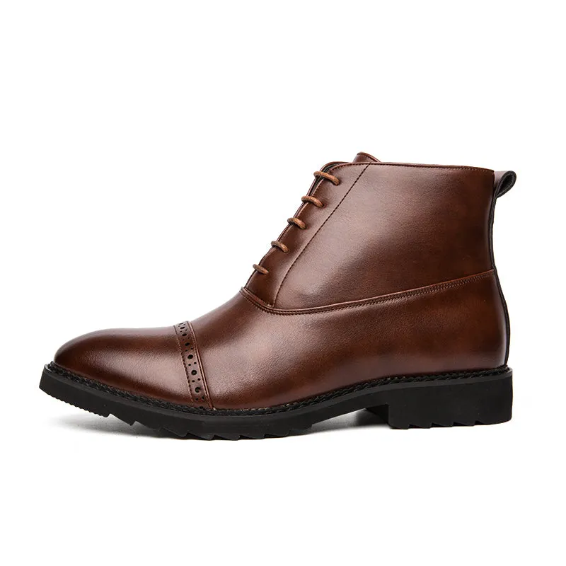 MBluxy Men's Genuine Leather Boots