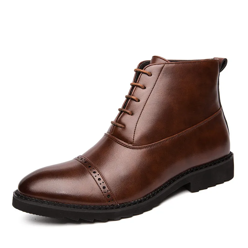 MBluxy Men's Genuine Leather Boots