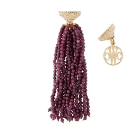 Michel Ruby Faceted Rondelle Tassel