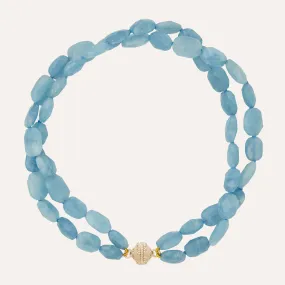 Nancy Aquamarine Oval Double Strand Necklace