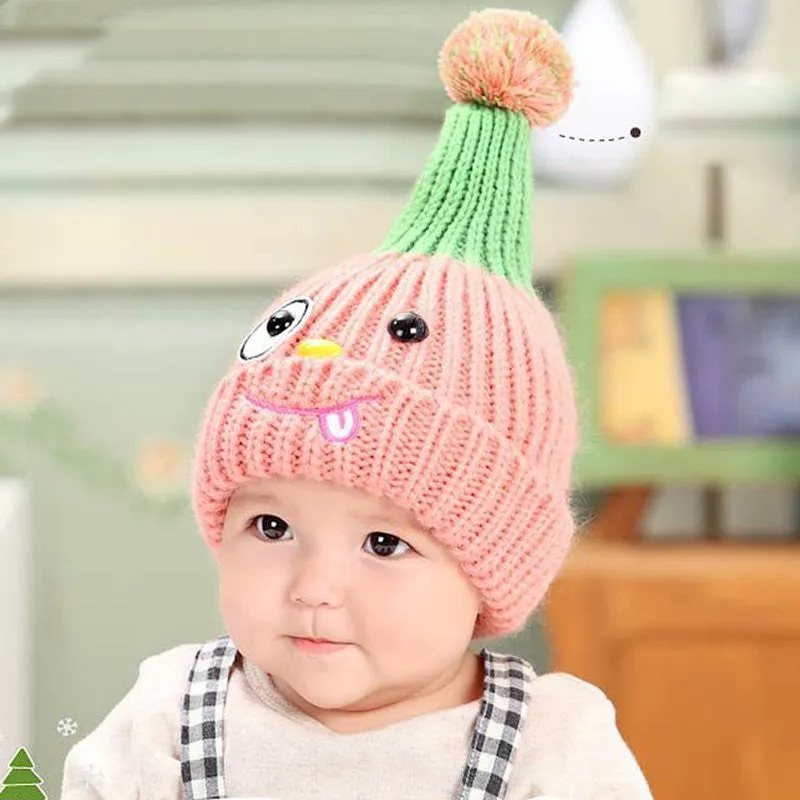 New Warm Boys Girls Baby Infant Child Hat Ear Cap Cute Kitten Kids Wool Knitted Hats SM6