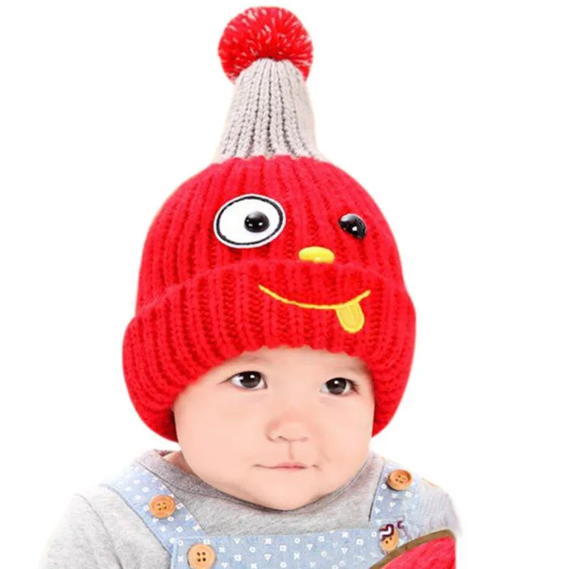 New Warm Boys Girls Baby Infant Child Hat Ear Cap Cute Kitten Kids Wool Knitted Hats SM6