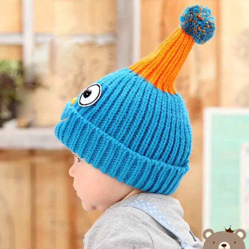 New Warm Boys Girls Baby Infant Child Hat Ear Cap Cute Kitten Kids Wool Knitted Hats SM6