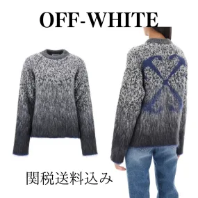 Off-White  |Crew Neck Casual Style Wool Long Sleeves Party Style