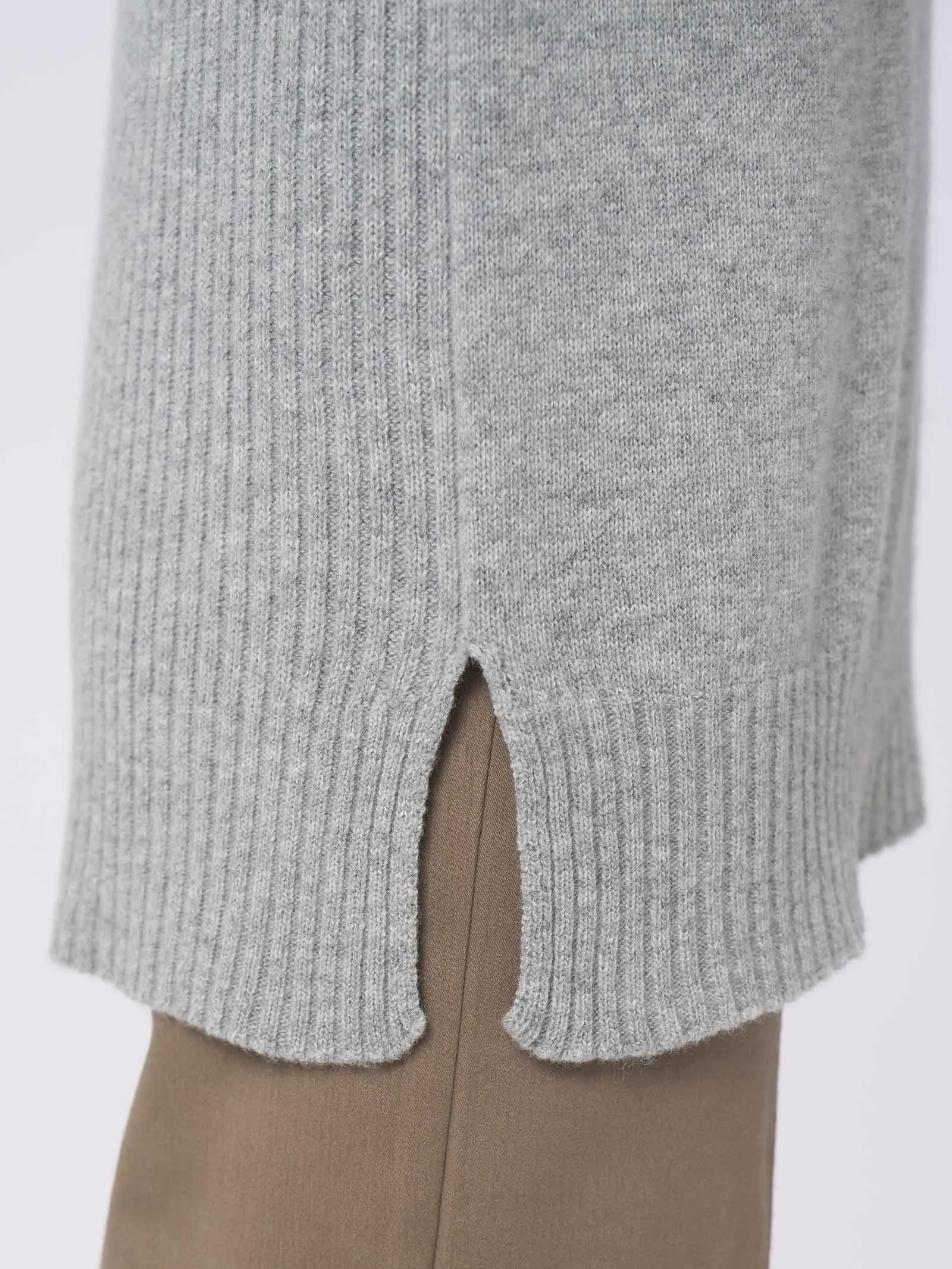 Pullover con collo roulè in Cashmere Blend - Pine Bark Mel.