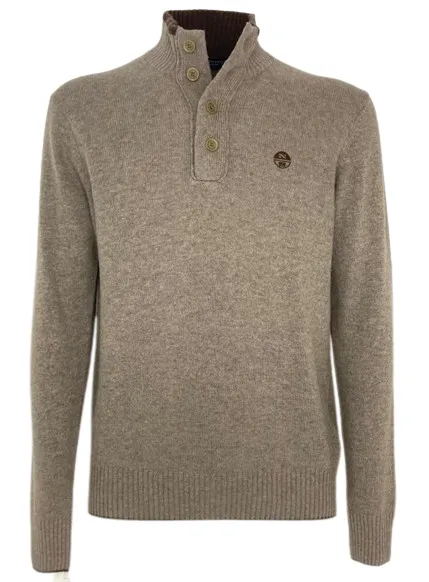 PULLOVER UOMO BEIGE MISTO LANA