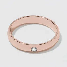 Rose Gold Classic Diamond Wedding Band - Polished 4mm