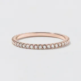 Rose Gold Diamond Eternity Wedding Band - Polished 1.5mm