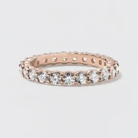 Rose Gold Diamond Eternity Wedding Band - Polished 2.5mm