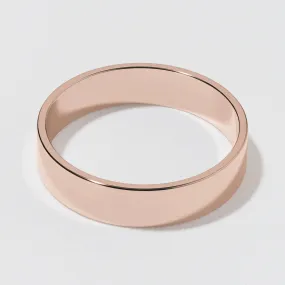 Rose Gold Flat Wedding Band - Polished 5mm