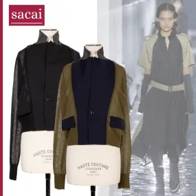 sacai  |Casual Style Wool Nylon Blended Fabrics Bi-color