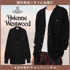 Vivienne Westwood  |Unisex Street Style Long Sleeves Plain Logo Cardigans