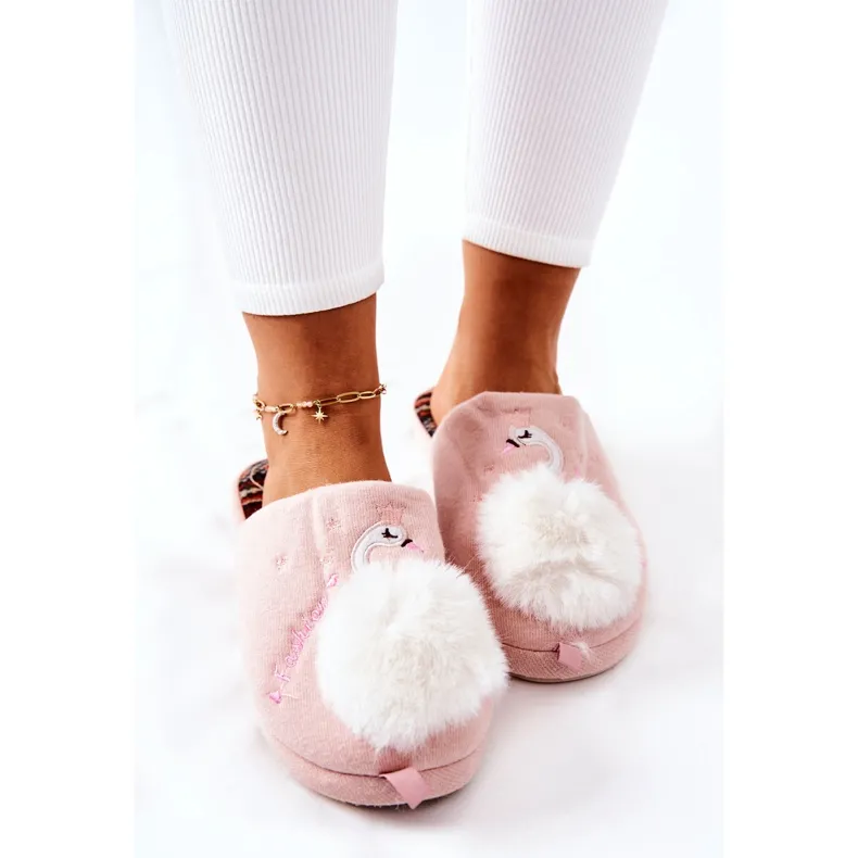 WJ1 Warm slippers Swan Light pink Rey