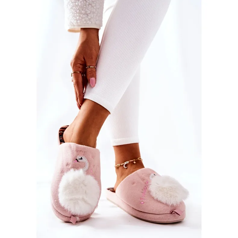 WJ1 Warm slippers Swan Light pink Rey