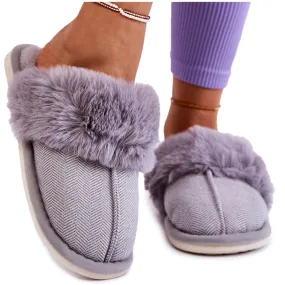 Women's Warm Slippers With Fur Franco Gray grey